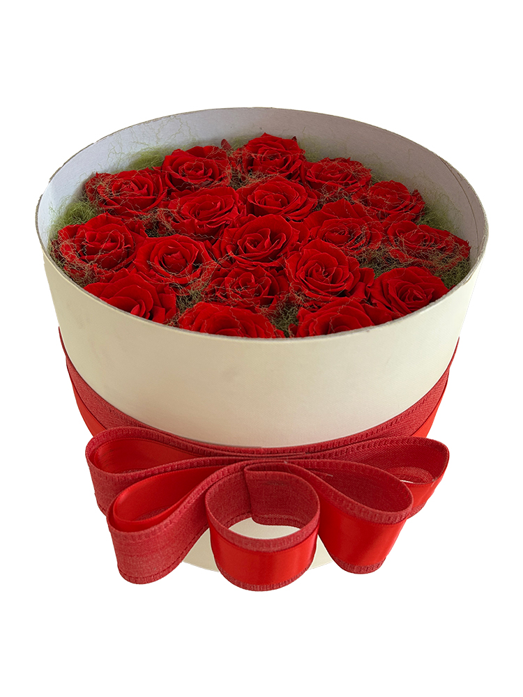 Flowerbox Rose Rosse stabilizzate extra
