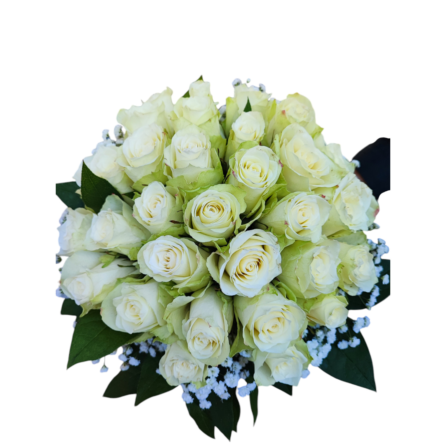 Bouquet rose bianche gambo corto