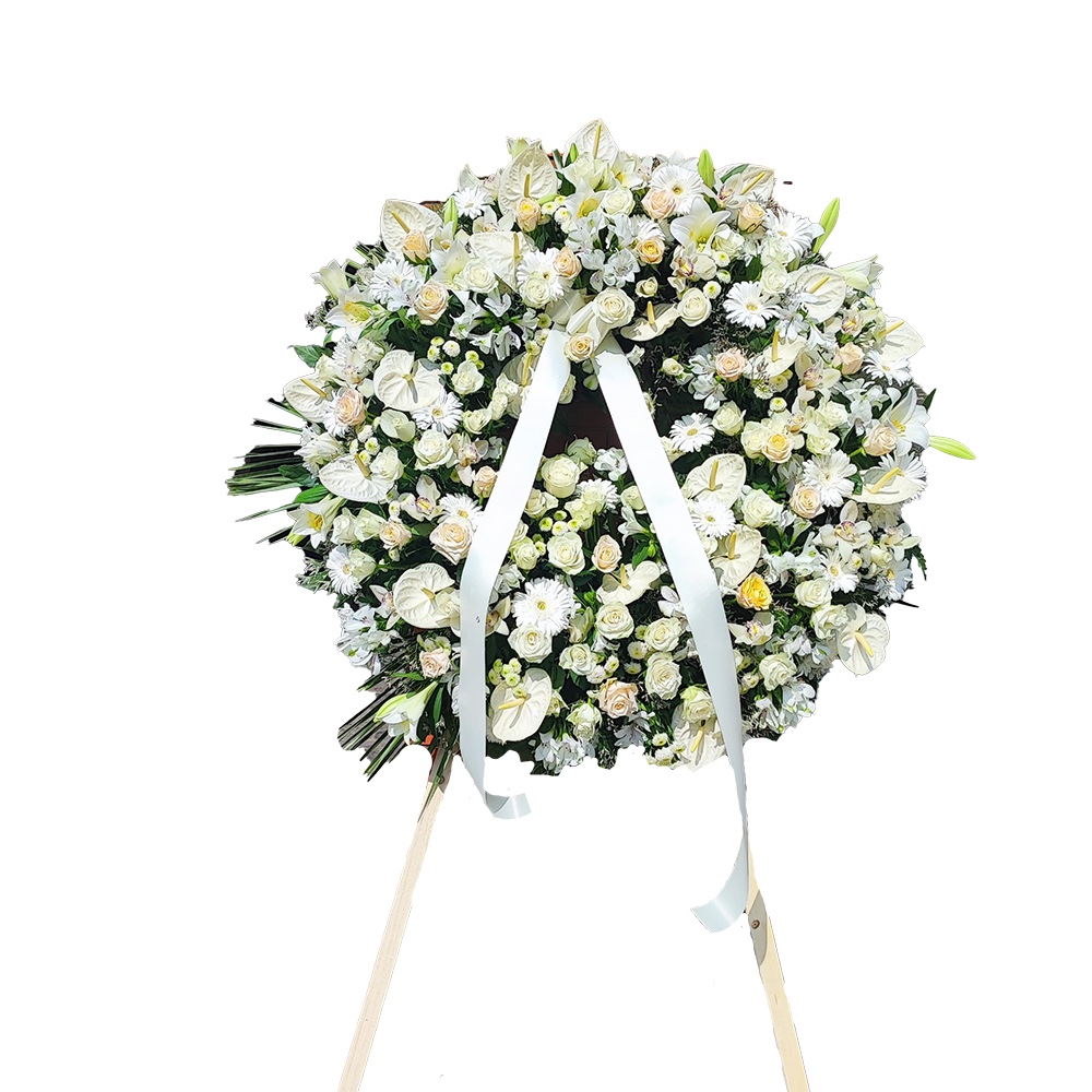 Corona funebre bianca